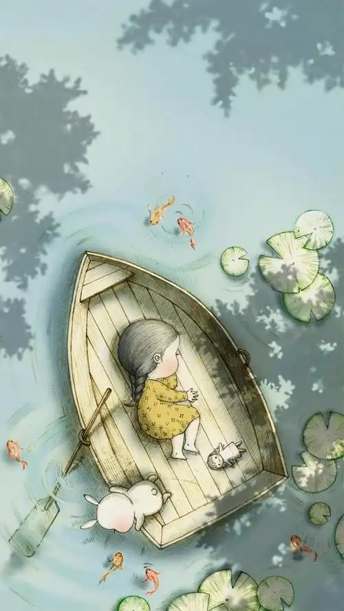 23:56:10女孩与兔子 暖心插画28喜欢治愈系手绘窝乐个趣同采自www