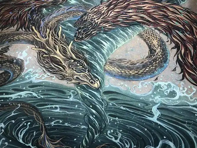 白树原创手绘山海经系列之应龙