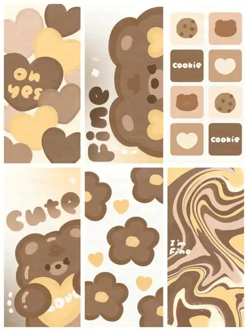 112期焦糖渐变阿尔卑斯色棕色小熊壁纸