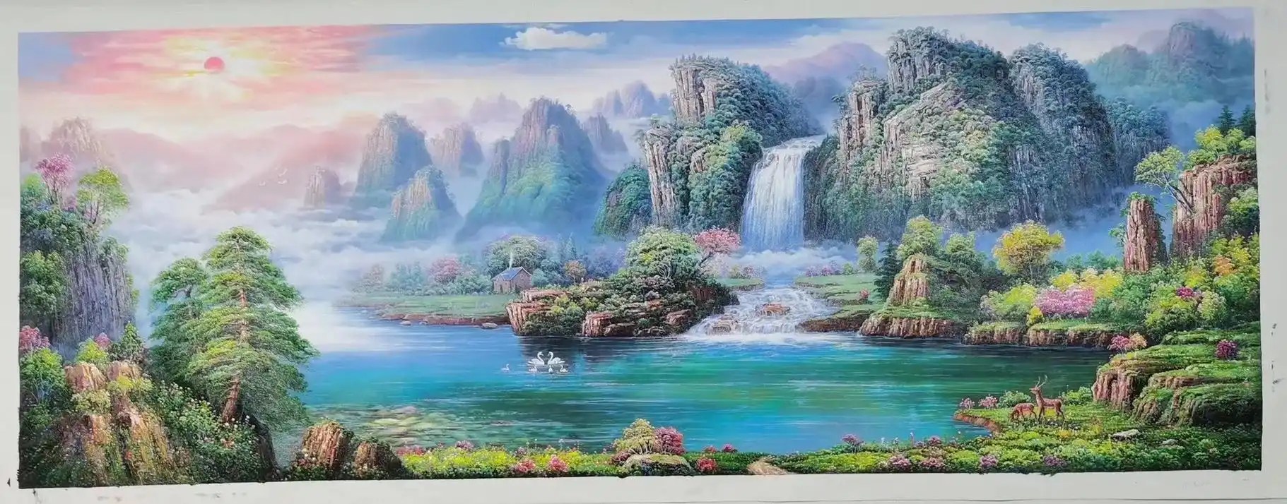 油画|精品风景|聚宝盆#纯手绘 #家居挂画 #油画 #山水画 - 抖音