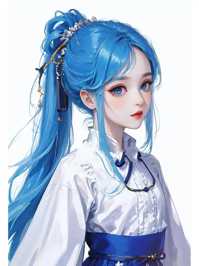 风之女,追风而舞|古风美女之蓝色系闺蜜头像 恰逢愚人节,宝子们来评论