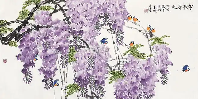 周彦生-紫艳香风 镜心 设色纸本