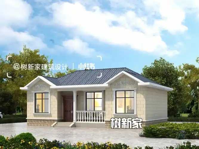 一层简欧别墅100平农村自建房改善型住房