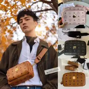 韩国*mcm*女包经典印花小号相机包 赵丽颖同款单肩斜挎方包腰包男