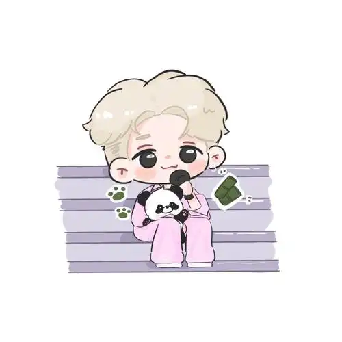 大珍珠和小熊猫 & 招财猫 手绘查收浪漫可爱的粉色@张艺兴#张艺兴大