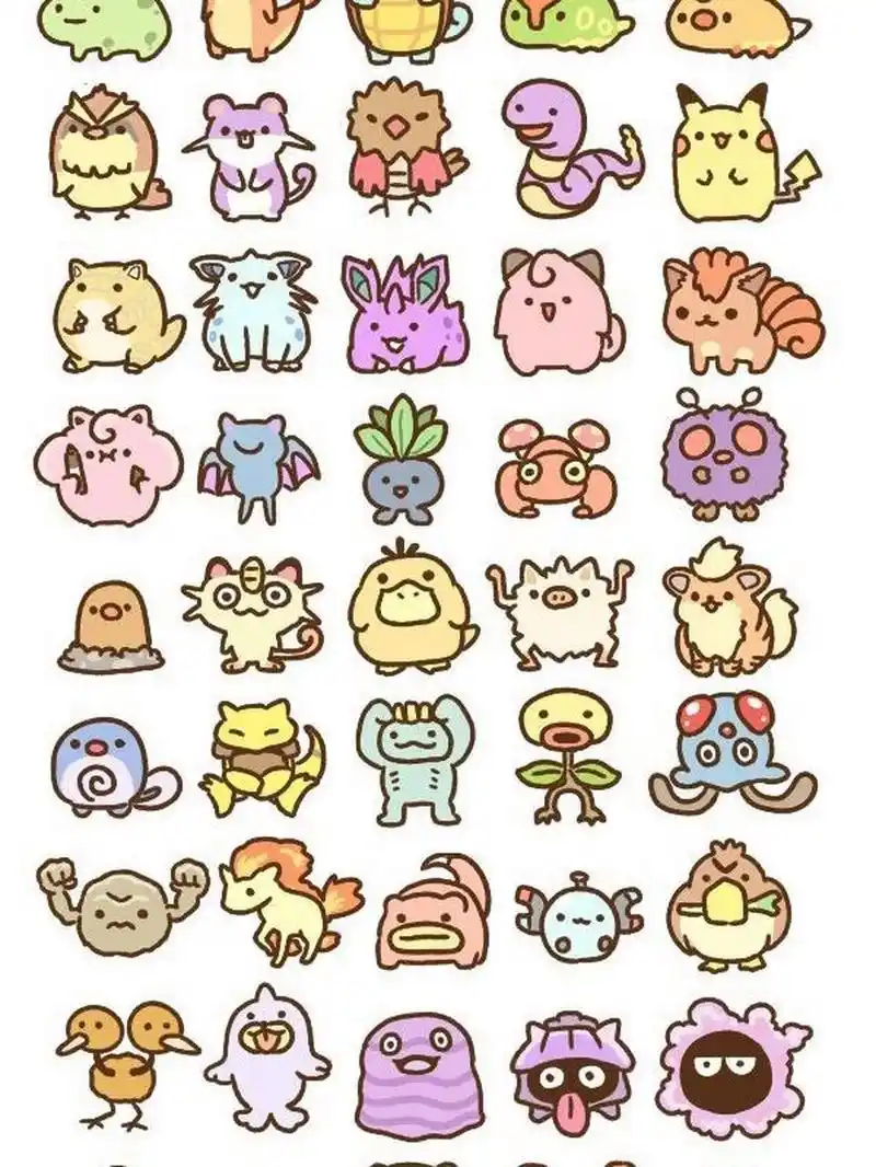 09简笔画分享||萌翻了的宠物小精灵 再坚持一天~~就是周末了~~如果