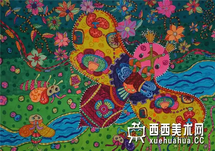 三等奖儿童获奖科幻画飞翔的机器小蜜蜂赏析