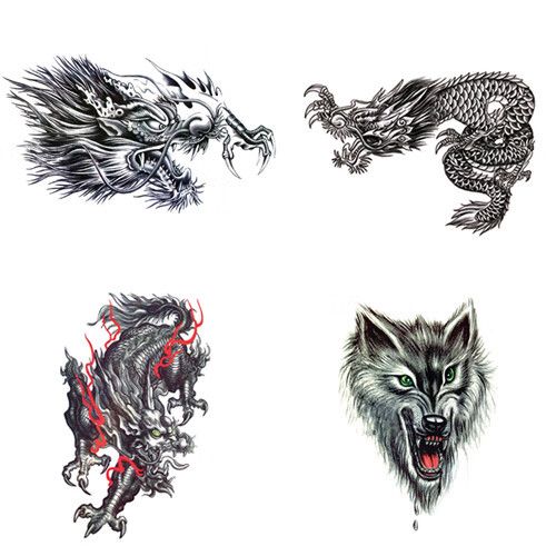 xkj纹身贴持久洗不掉胸部纹身贴胸口前大过肩龙头男女学生霸气社会感