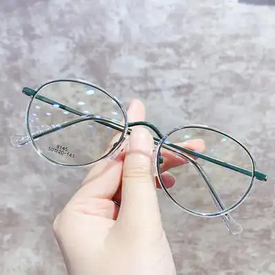 复古透明小圆框眼镜近视女网红款可配有度数素颜神器韩版潮镜框男
