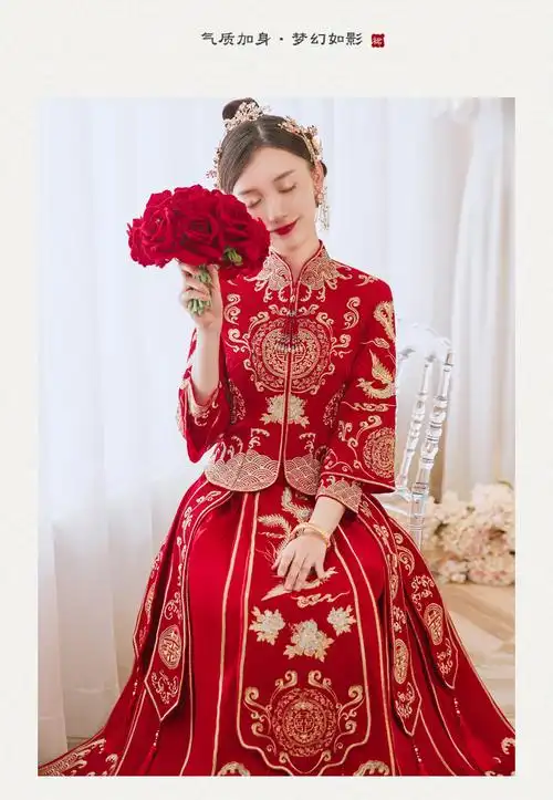 俞兆林高端轻奢品质秀禾服2021新款夏季新娘结婚中式婚纱礼服小个子