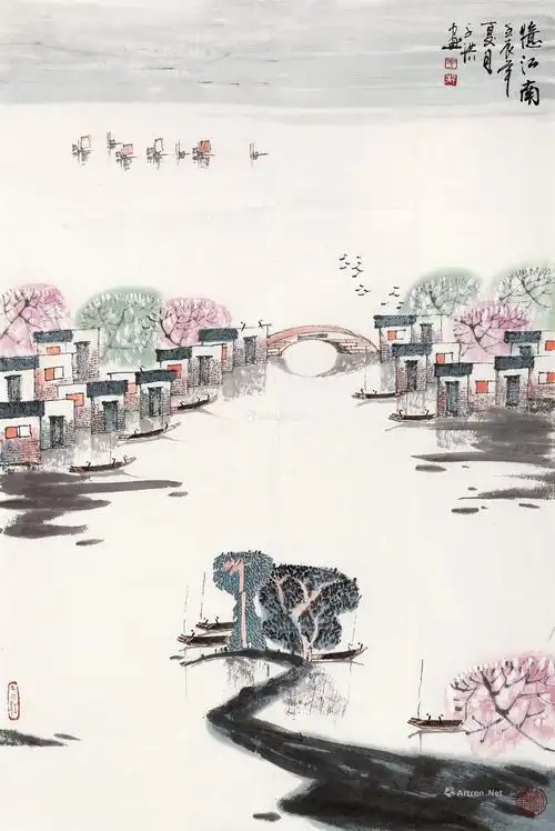 1169忆江南镜片设色纸本