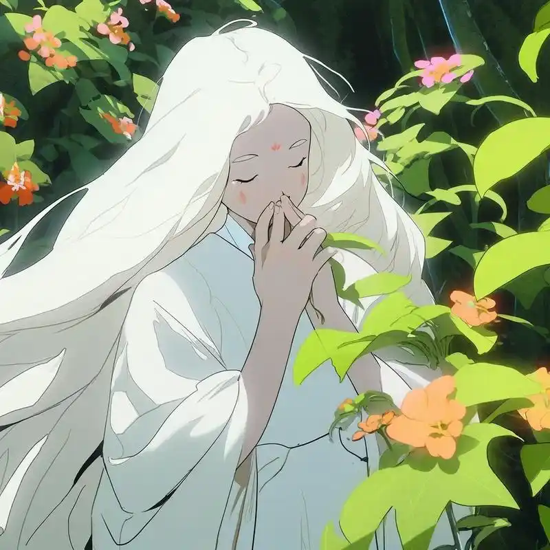 白发少女唯美动漫头像 每一处风景都是生命的驿站,用乐观的心看待万物