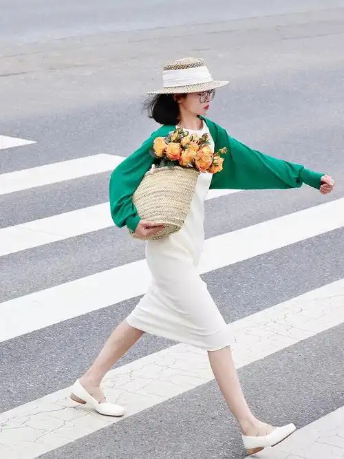 ootd小个子时尚博主撞色穿搭