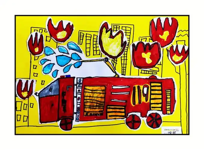 消防车02儿童绘画