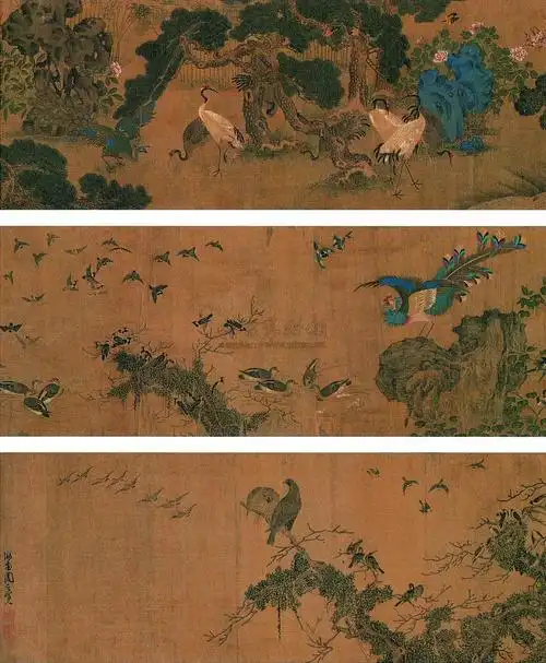 【明 百鸟朝凤 手卷 设色绢本】拍卖品_图片_价格_鉴赏_绘画_雅昌艺术