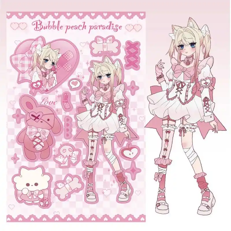 少女人物贴纸#二次元 #动漫#甜系女孩 #咕卡 #可盐可甜  - 抖音