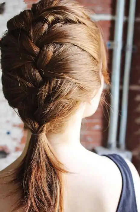 中短发法式麻花辫编发图解