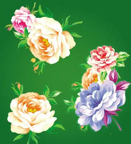 印花矢量图优雅植物花毛衫印花优雅植物免费素材