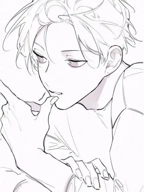 【板绘素材】病娇男孩纸头像绘画.