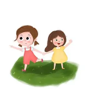 两个小女孩玩耍实拍视频素材