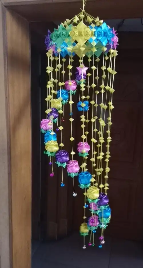 玫瑰花纯手工彩带风铃成品包邮情人节结婚创意生日礼物