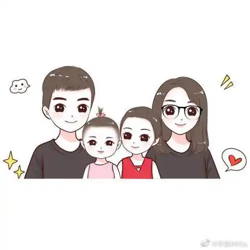 找了好久的两个女儿卡通头像分享给大家