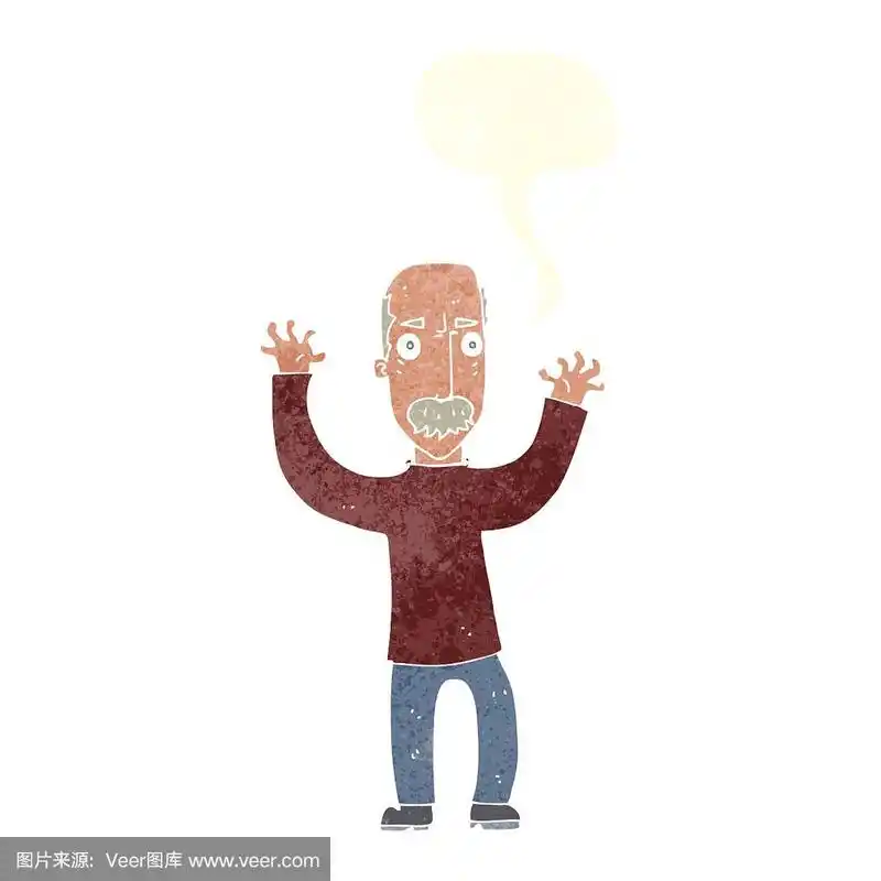 卡通生气的爸爸用气泡说话