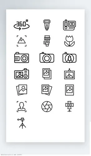 生活图标黑白线稿图标素材ai