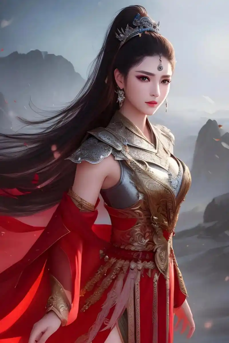 ai绘画:巾帼古风(赤锍银)