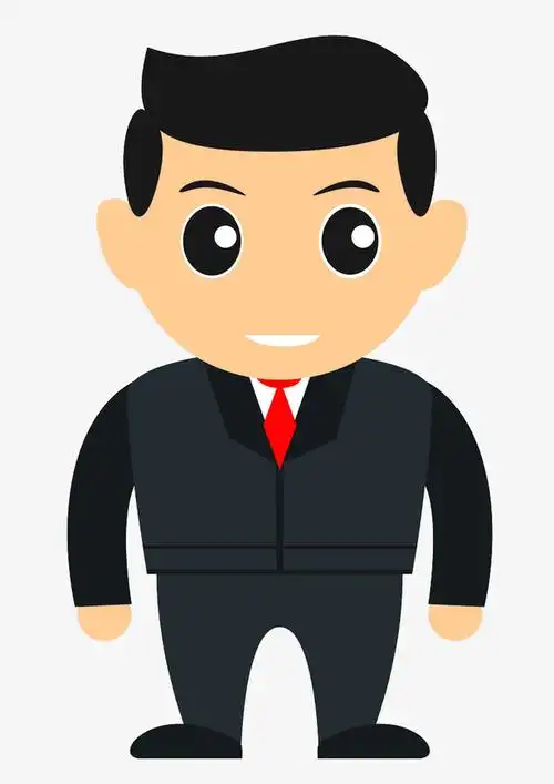 卡通穿着西装的男免抠图
