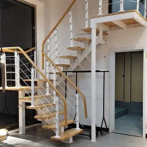 楼梯扶手护栏钢木旋转楼梯室内旋转阁楼楼梯复式楼loft公寓螺旋梯