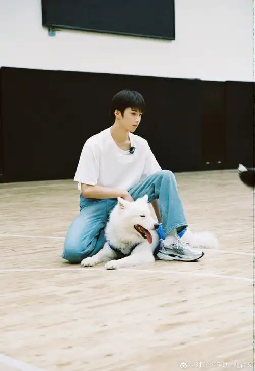 刘耀文晒与狗狗合照##刘耀文晒与土豆合照