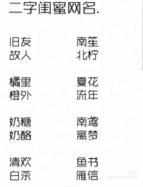 好听的闺蜜网名