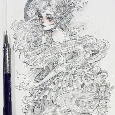 动漫人物线稿复杂