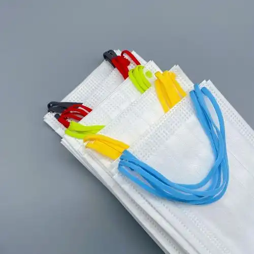 白色口罩男潮个性彩绳耳带一次性三层防护ins口罩