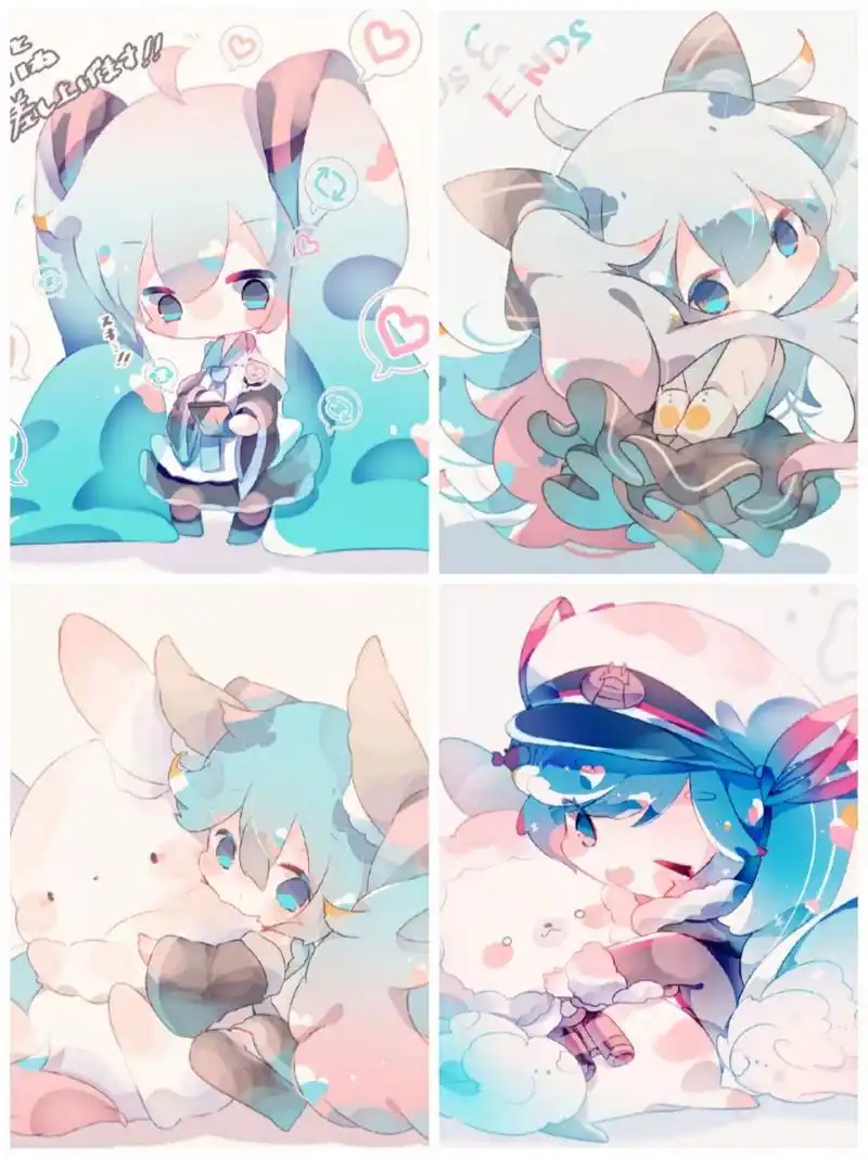 q版初音未来动漫女生插画手绘素材分享