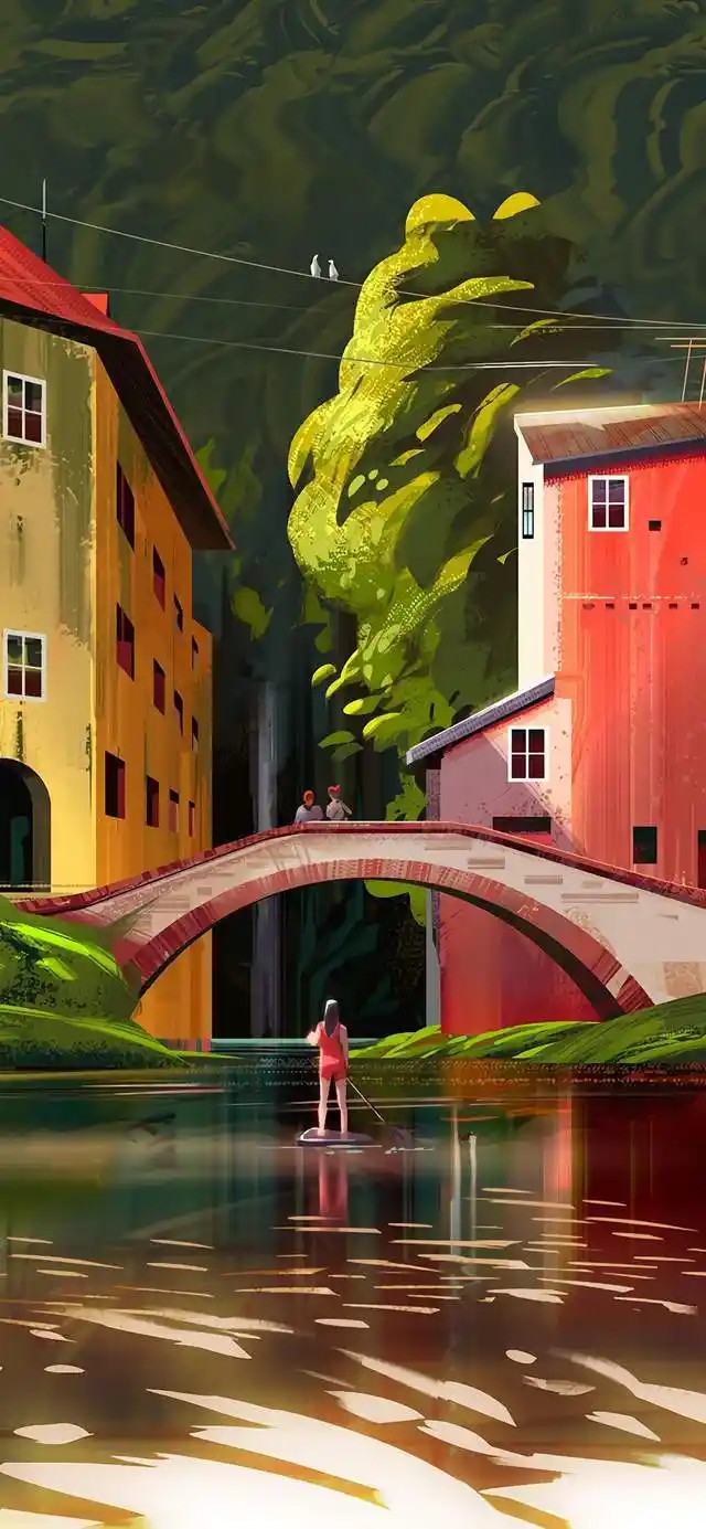 唯美清新风景插画,向往中的美好生活