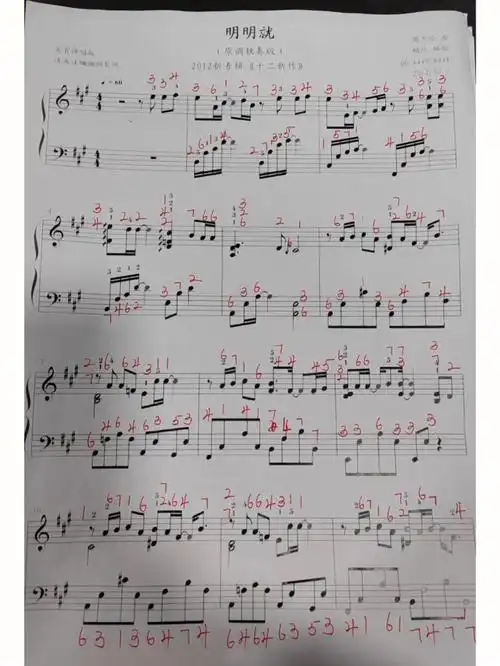 钢琴谱分享 远方传来风笛我只在意有你的消息