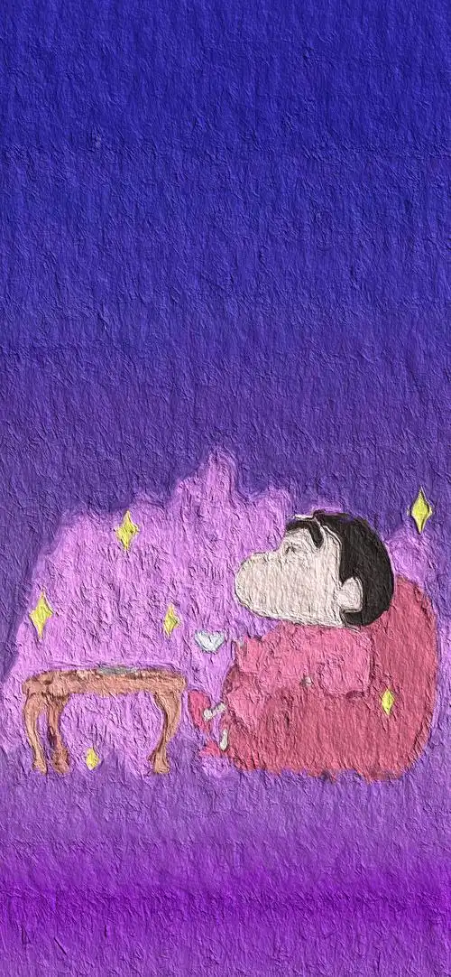 蜡笔小新油画壁纸 cr.yunduo·少女心