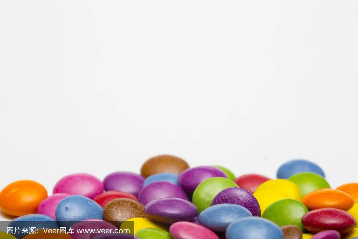 一组彩色的smarties,糖衣糖果
