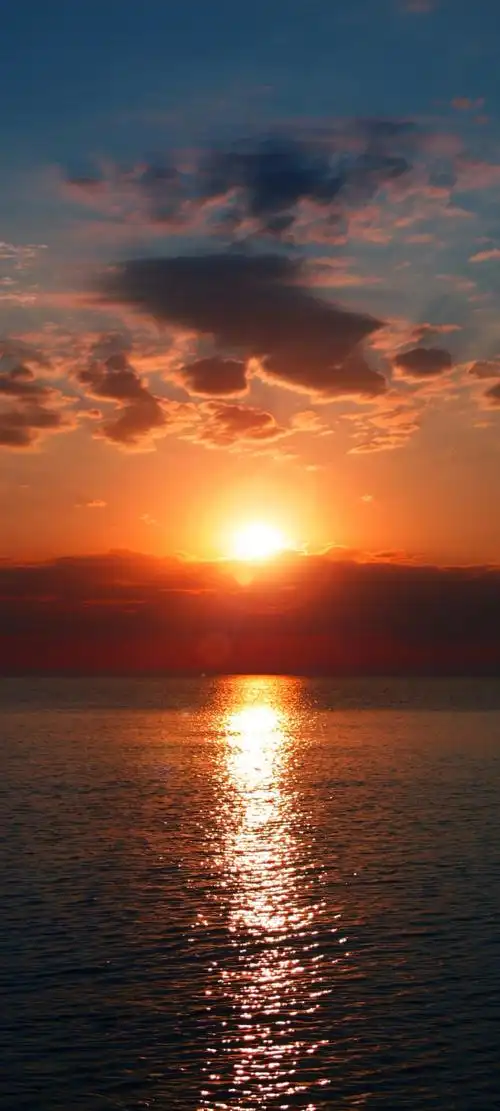 黄昏日落西山金黄色的夕阳美景,高清图片,手机壁纸