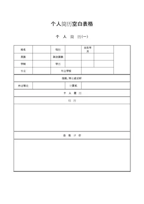 最新个人简历空白表格免费下载.docx 16页