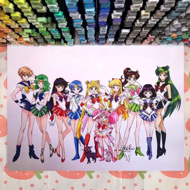 马克笔手绘 | 美少女战士大合集完整版.988开纸大小7315 - 抖音
