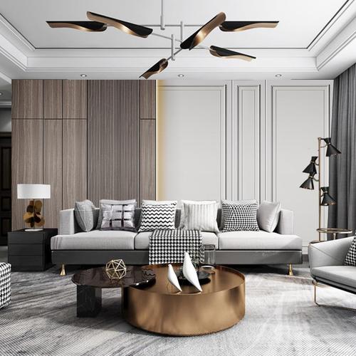 3d简约高档立体石膏线墙布沙发背景墙客厅餐厅后现代轻奢装饰墙纸