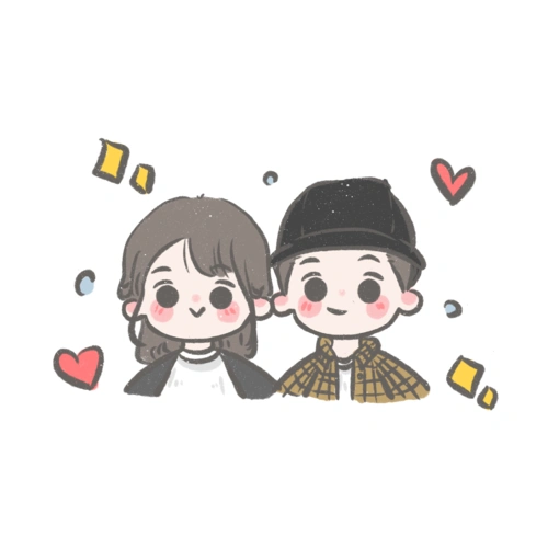 手绘q版头像卡通简笔画头像情侣手机壳图案设计漫画定制照片手绘