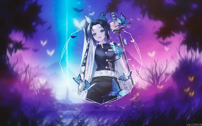 日本动漫鬼灭之刃主要角色创意插画壁纸图片鬼灭之刃灶门炭治郎虫柱