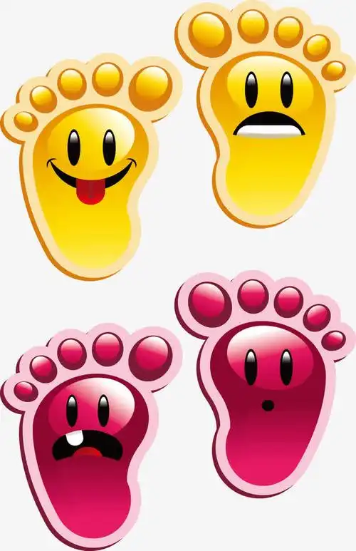 卡通微笑的脚丫