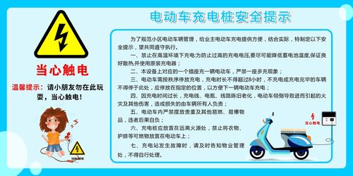 767海报印制展板写真喷绘2004物业小区电动车充电桩安全温馨提示