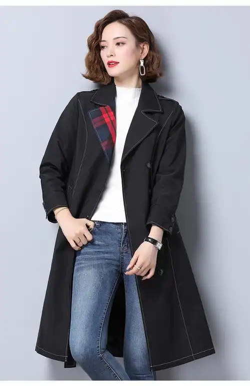 恒源祥女士风衣2020新款中长款秋季流行宽松英伦风气质风衣外套