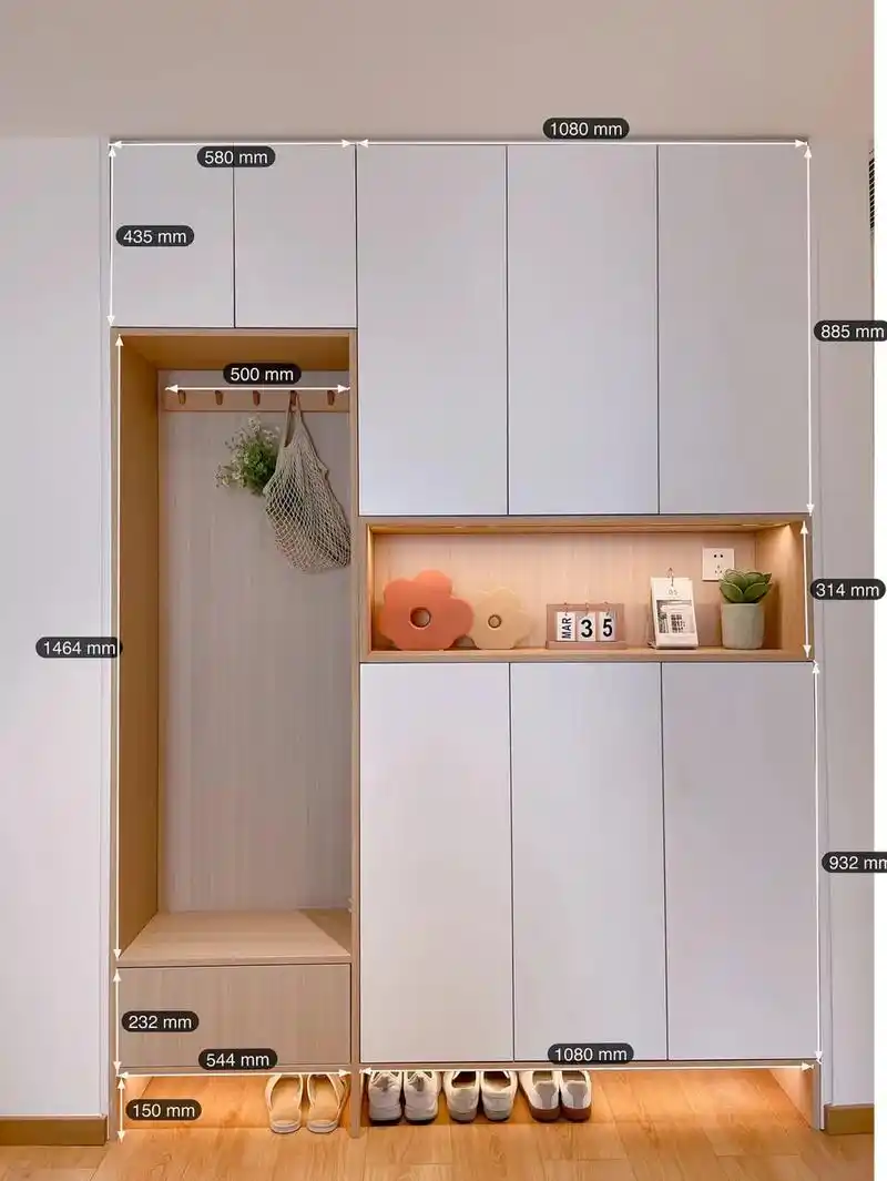 鞋柜 #小户型装修 5款适合小户型的鞋柜样式,附带内部结构 - 兑音